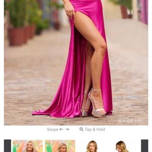 Sherri Hill Fuchsia Satin Dress